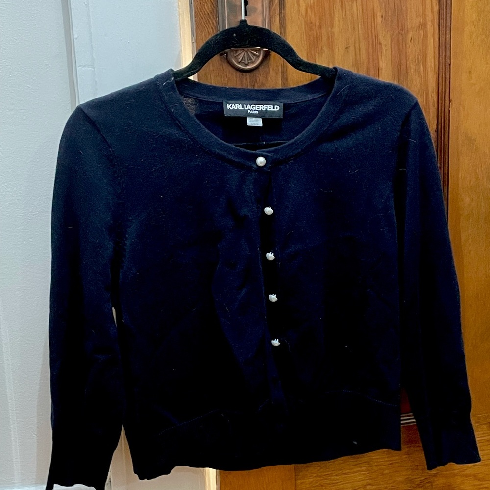 Karl Lagerfeld cropped cardigan sweater